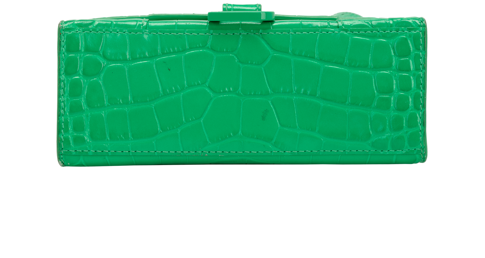 XS Hourglass, &pound;595, Handbags, Green, Croc Embossed, Top view